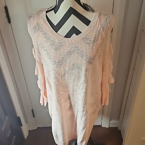 Three Express Knit Cut Out Sleeve Tunic